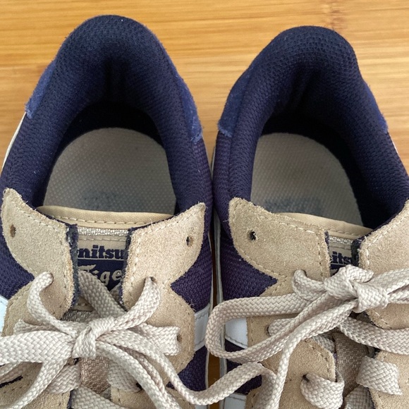 Onitsuka Tiger By ASICS Alvarado Sneakers Suede Mesh Tan Blue Unisex M 8 / W 9.5 - Picture 12 of 17
